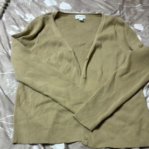 Tan Cardigan Sweater Classic Style